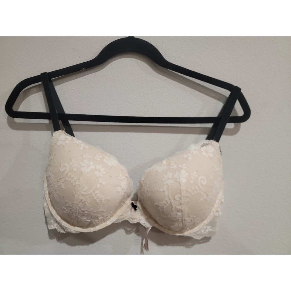 Victoria's Secret Womens Dream Angels Push Up Bra Pink Floral Padded Lace 34DD